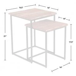 16.5 x 16 x 21 in. Brown And Black Rectangular Wood Live Edge Nesting End Table 2-Piece Set by FirsTime & Co. -Sorbus Sales Store brown firstime co nesting tables 70327 4f 1000