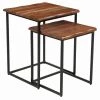 16.5 x 16 x 21 in. Brown And Black Rectangular Wood Live Edge Nesting End Table 2-Piece Set by FirsTime & Co.
