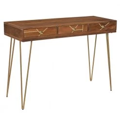 45 x 16 x 31 in. Rectangular Wood Brown And Gold Jayden Inlay Writing Desk by FirsTime & Co. -Sorbus Sales Store brown firstime co writing desks 70326 77 1000