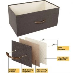 39.5 in. L x 11.5 in. W x 39.5 in. H 9-Drawer Brown Rustic Dresser with Steel Frame Wood Top Easy Pull Fabric Bins by Sorbus -Sorbus Sales Store brown rustic sorbus dressers drw 9d brn 76 1000