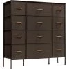 12-Drawer Brown Classic Chest Fabric Bin Drawers 48.75 in. H x 46.5 in. W x 11.75 in. D by Sorbus
