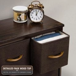 12-Drawer Brown Classic Chest Fabric Bin Drawers 48.75 in. H x 46.5 in. W x 11.75 in. D by Sorbus -Sorbus Sales Store brown sorbus chest of drawers drw 12d brn 77 1000