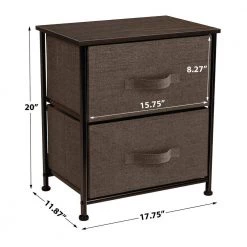 Nighstand 3-Drawer Dresser Brown 17.75 in. L x 11.87 in. W x 20 in. H by Sorbus -Sorbus Sales Store brown sorbus dressers drw 2d brn 4f 1000