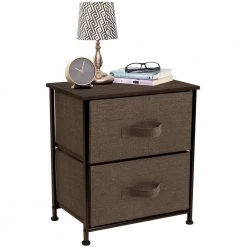Nighstand 3-Drawer Dresser Brown 17.75 in. L x 11.87 in. W x 20 in. H by Sorbus -Sorbus Sales Store brown sorbus dressers drw 2d brn c3 1000