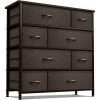 8-Drawer Brown Dresser Steel Frame Wood Top Easy Pull Fabric Bins 11.5 in. L x 34 in. W x 36 in. H by Sorbus -Sorbus Sales Store brown sorbus dressers drw 8d brn 64 1000