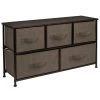 5-Drawer Brown Dresser Steel Frame Wood Top Easy Pull Fabric Bins (11.87 in. L x 39.5 in. W x 24.62 in. H) by Sorbus -Sorbus Sales Store brown sorbus dressers drw cu5 brn 64 1000