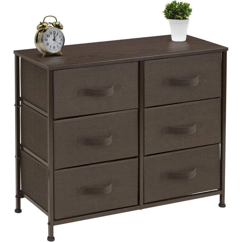 6-Drawer Gray Dresser Steel Frame Wood Top Easy Pull Fabric Bins 11.75 in. L x 31.5 in. W x 24.62 in. H by Sorbus 7 6-Drawer Gray Dresser Steel Frame Wood Top Easy Pull Fabric Bins 11.75 in. L x 31.5 in. W x 24.62 in. H by Sorbus - Image 5