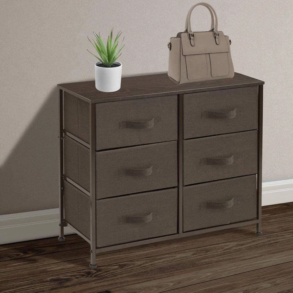 6-Drawer Gray Dresser Steel Frame Wood Top Easy Pull Fabric Bins 11.75 in. L x 31.5 in. W x 24.62 in. H by Sorbus 11 6-Drawer Gray Dresser Steel Frame Wood Top Easy Pull Fabric Bins 11.75 in. L x 31.5 in. W x 24.62 in. H by Sorbus - Image 9