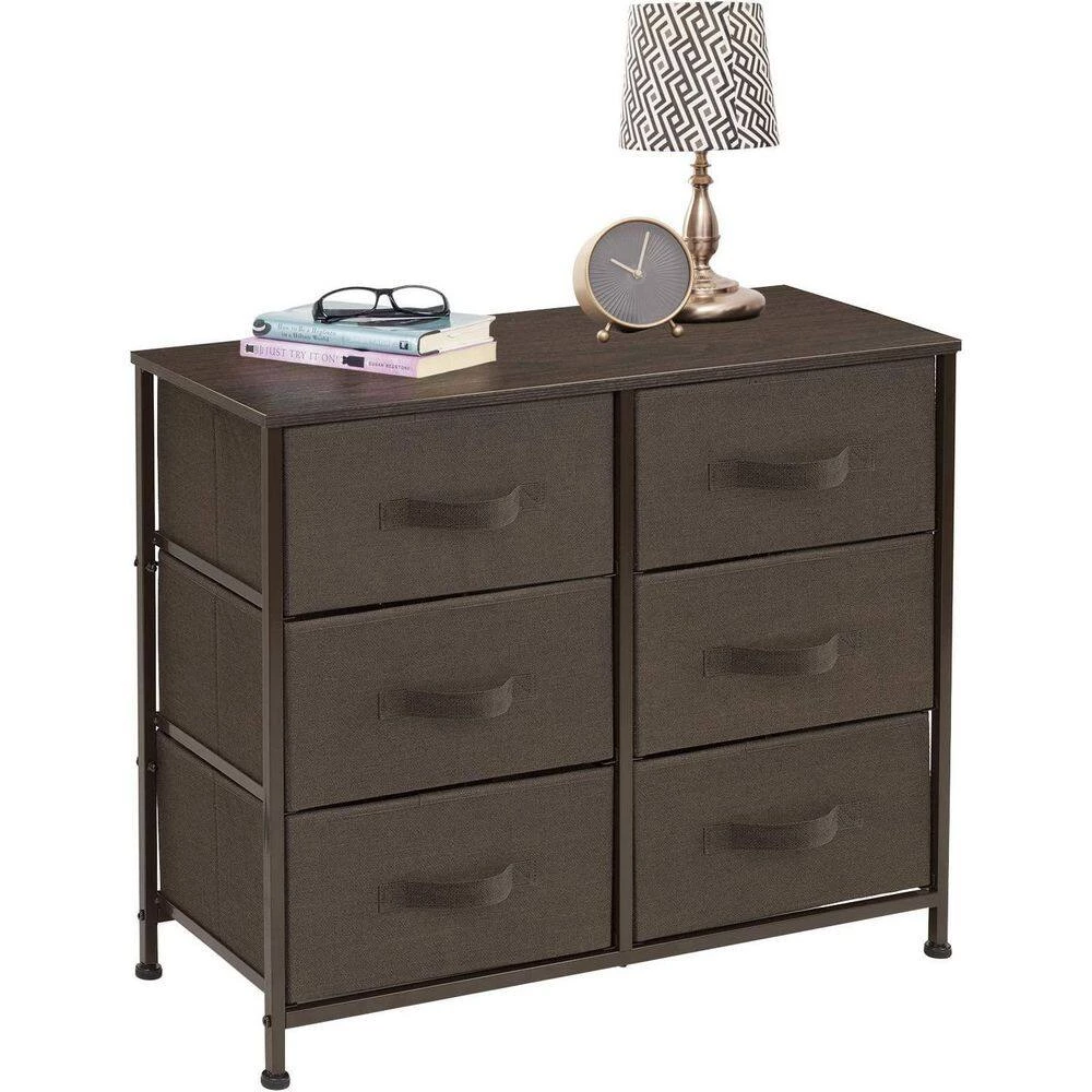 6-Drawer Gray Dresser Steel Frame Wood Top Easy Pull Fabric Bins 11.75 in. L x 31.5 in. W x 24.62 in. H by Sorbus 8 6-Drawer Gray Dresser Steel Frame Wood Top Easy Pull Fabric Bins 11.75 in. L x 31.5 in. W x 24.62 in. H by Sorbus - Image 6