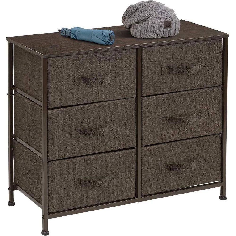6-Drawer Gray Dresser Steel Frame Wood Top Easy Pull Fabric Bins 11.75 in. L x 31.5 in. W x 24.62 in. H by Sorbus 6 6-Drawer Gray Dresser Steel Frame Wood Top Easy Pull Fabric Bins 11.75 in. L x 31.5 in. W x 24.62 in. H by Sorbus - Image 4