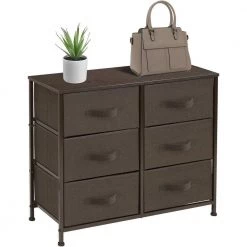 6-Drawer Gray Dresser Steel Frame Wood Top Easy Pull Fabric Bins 11.75 in. L x 31.5 in. W x 24.62 in. H by Sorbus 18 6-Drawer Gray Dresser Steel Frame Wood Top Easy Pull Fabric Bins 11.75 in. L x 31.5 in. W x 24.62 in. H by Sorbus -Sorbus Sales Store brown sorbus dressers drw cu6 brn 76 1000