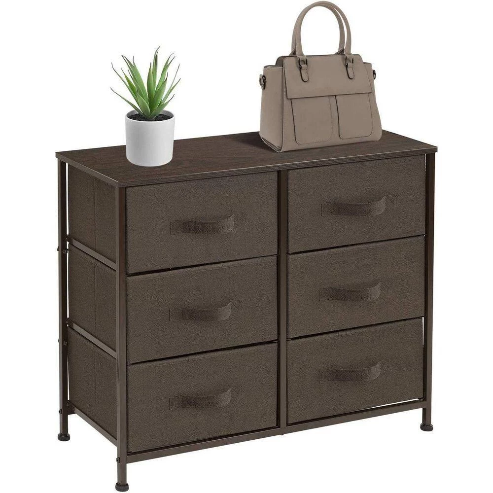 6-Drawer Gray Dresser Steel Frame Wood Top Easy Pull Fabric Bins 11.75 in. L x 31.5 in. W x 24.62 in. H by Sorbus 10 6-Drawer Gray Dresser Steel Frame Wood Top Easy Pull Fabric Bins 11.75 in. L x 31.5 in. W x 24.62 in. H by Sorbus - Image 8