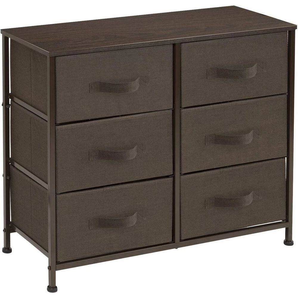 6-Drawer Gray Dresser Steel Frame Wood Top Easy Pull Fabric Bins 11.75 in. L x 31.5 in. W x 24.62 in. H by Sorbus 4 6-Drawer Gray Dresser Steel Frame Wood Top Easy Pull Fabric Bins 11.75 in. L x 31.5 in. W x 24.62 in. H by Sorbus - Image 2