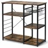 35 1/2 in. W Rustic Brown Metal Frame Kitchen Baker's Rack Kitchen Storage Shelf by ANGELES HOME -Sorbus Sales Store charcoal brown angeles home baker s racks m63 8hw899 64 1000