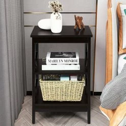 16 in. W x 16 in. D x 24 in. H 3-Tier Accent End Table in Coffee by ANGELES HOME -Sorbus Sales Store coffee angeles home end side tables m65 8hw690cf 31 1000