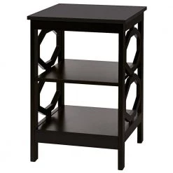 16 in. W x 16 in. D x 24 in. H 3-Tier Accent End Table in Coffee by ANGELES HOME -Sorbus Sales Store coffee angeles home end side tables m65 8hw690cf 4f 1000