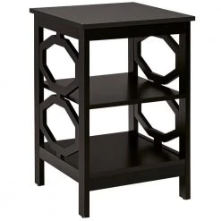 16 in. W x 16 in. D x 24 in. H 3-Tier Accent End Table in Coffee by ANGELES HOME