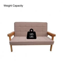 Cream Microfibre Solid Wood Kids Loveseat Children Armrest Couch by ANGELES HOME -Sorbus Sales Store cream angeles home kids chairs miy09870r 44 1000