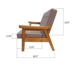 Cream Microfibre Solid Wood Kids Loveseat Children Armrest Couch by ANGELES HOME -Sorbus Sales Store cream angeles home kids chairs miy09870r 76 1000