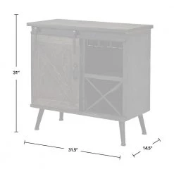 31.5 in. x 14.5 in. x 31 in. Rectangular Wood FirsTime and Co. Dark Brown Rogan Barn Door Bar Cabinet by FirsTime & Co. -Sorbus Sales Store dark brown firstime co accent cabinets 70506 4f 1000