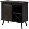 31.5 in. x 14.5 in. x 31 in. Rectangular Wood FirsTime and Co. Dark Brown Rogan Barn Door Bar Cabinet by FirsTime & Co. -Sorbus Sales Store dark brown firstime co accent cabinets 70506 64 1000