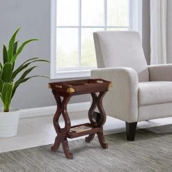 18 x 12 x 27 in. Dark Brown Rectangular Wood Sari Tray End Table by FirsTime & Co. -Sorbus Sales Store dark brown firstime co end side tables 70340 31 1000