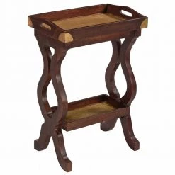 18 x 12 x 27 in. Dark Brown Rectangular Wood Sari Tray End Table by FirsTime & Co.