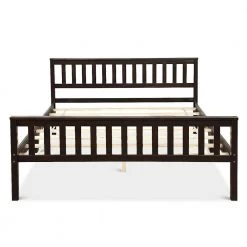 85 in. W Espresso Queen Size Wood Frame Support Platform with Headboard and Footboard by ANGELES HOME