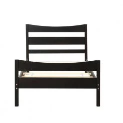 79.5 in. W Espresso Twin Size Wood Frame Foundation Slat Support Platform Bed by ANGELES HOME