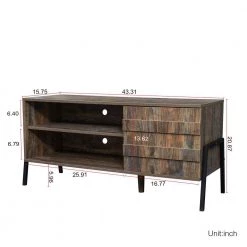 43.31 in. Espresso Modern TV Stand Console with Cable Management Hole and a Storage Cabinet by ANGELES HOME -Sorbus Sales Store espresso angeles home tv stands myf37248r 44 1000