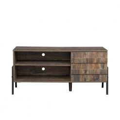 43.31 in. Espresso Modern TV Stand Console with Cable Management Hole and a Storage Cabinet by ANGELES HOME
