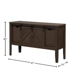 47 in. L Quincy Farmhouse Barn Door Rectangle Espresso Wood Console Table by FirsTime & Co. -Sorbus Sales Store espresso firstime co console tables 70268 40 1000