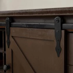 47 in. L Quincy Farmhouse Barn Door Rectangle Espresso Wood Console Table by FirsTime & Co. -Sorbus Sales Store espresso firstime co console tables 70268 76 1000