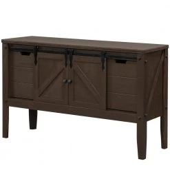 47 in. L Quincy Farmhouse Barn Door Rectangle Espresso Wood Console Table by FirsTime & Co. -Sorbus Sales Store espresso firstime co console tables 70268 fa 1000