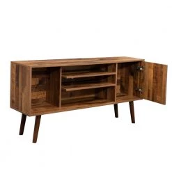 53.15 in. Wood Walnut Finish TV Stand with Shelves and Cabinet Fits TV's up to 65 in. with Cable Management by ANGELES HOME -Sorbus Sales Store fir angeles home tv stands sa33 9w331149 4f 1000
