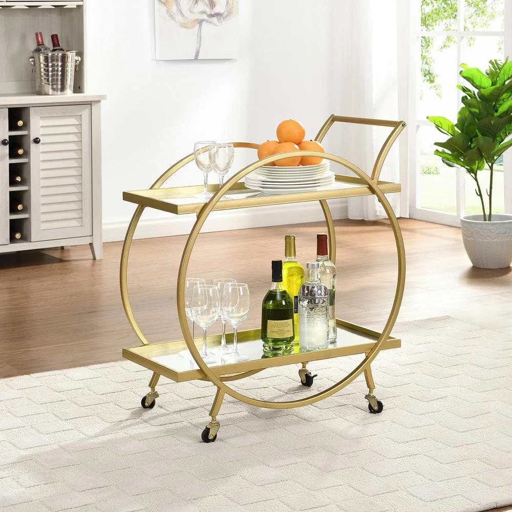 Gold Odessa Bar Cart by FirsTime & Co. 8 Gold Odessa Bar Cart by FirsTime & Co. - Image 6