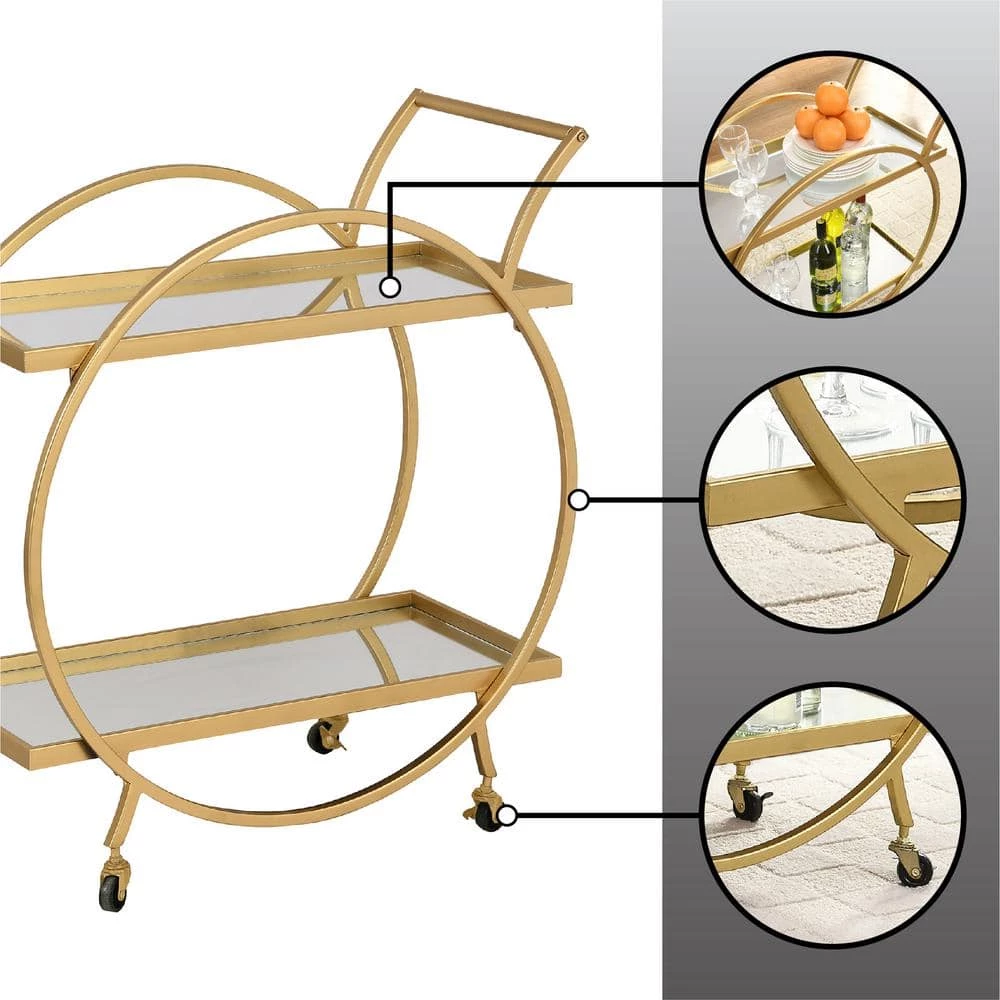 Gold Odessa Bar Cart by FirsTime & Co. 7 Gold Odessa Bar Cart by FirsTime & Co. - Image 5