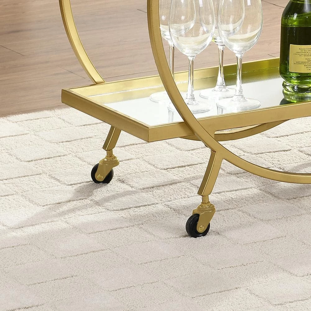 Gold Odessa Bar Cart by FirsTime & Co. 5 Gold Odessa Bar Cart by FirsTime & Co. - Image 3