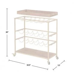 32.5 in. x 13 in. x 30 in. Rectangular Metal Gold Concord Farmhouse Removable Tray Bar Cart by FirsTime & Co. -Sorbus Sales Store gold firstime co bar carts 70261 1f 1000