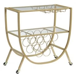 29.25 x 16 x 29.75 in Arched Metal FirsTime & Co. Gold Catalina Bar Cart -Sorbus Sales Store gold firstime co bar carts 70491 77 1000