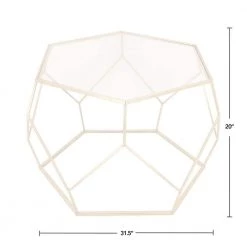 Geometric 32 in. Gold Medium Hexagon Glass Coffee Table by FirsTime & Co. -Sorbus Sales Store gold firstime co coffee tables 70193 4f 1000