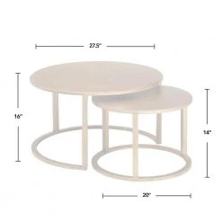 27.5 in. x 27.5 in. x 16 in. Round Metal Gold Hayes Nesting Coffee Table 2-Piece Set by FirsTime & Co. -Sorbus Sales Store gold firstime co coffee tables 70265 4f 1000