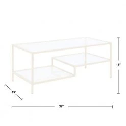 39 x 19 x 16 in Rectangular Metal FirsTime & Co. Gold Alexander Glass Top Coffee Table -Sorbus Sales Store gold firstime co coffee tables 70475 4f 1000