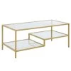 39 x 19 x 16 in Rectangular Metal FirsTime & Co. Gold Alexander Glass Top Coffee Table -Sorbus Sales Store gold firstime co coffee tables 70475 64 1000