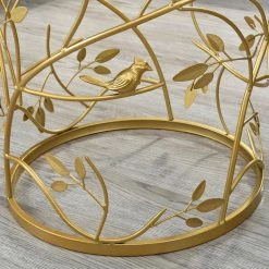 16.5 in. x 16.5 in. x 22 in. Round Metal Gold Large Bird and Branches Side Table by FirsTime & Co. -Sorbus Sales Store gold firstime co end side tables 70311 76 1000