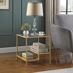 19 x 19 x 20 in Rectangular Metal FirsTime & Co. Gold Allison End Table -Sorbus Sales Store gold firstime co end side tables 70476 31 1000