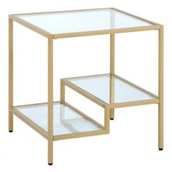 19 x 19 x 20 in Rectangular Metal FirsTime & Co. Gold Allison End Table