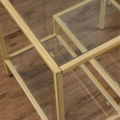 19 x 19 x 20 in Rectangular Metal FirsTime & Co. Gold Allison End Table -Sorbus Sales Store gold firstime co end side tables 70476 c3 1000