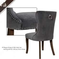 Gray Upholstery Button Tufted Armless Chair Dining Chair (Set of 2) by ANGELES HOME -Sorbus Sales Store gray angeles home dining chairs 8ckpp 895eaa 1f 1000