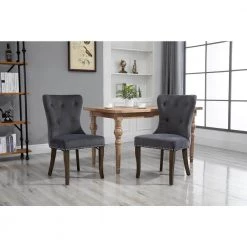Gray Upholstery Button Tufted Armless Chair Dining Chair (Set of 2) by ANGELES HOME -Sorbus Sales Store gray angeles home dining chairs 8ckpp 895eaa 31 1000